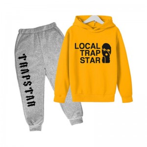 Yellow Men's Trapstar Funny Face Smile Tracksuit USA | ZJ79-541