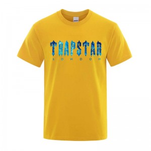 Yellow Men's Trapstar London Chenille Tee T Shirts USA | DL60-527