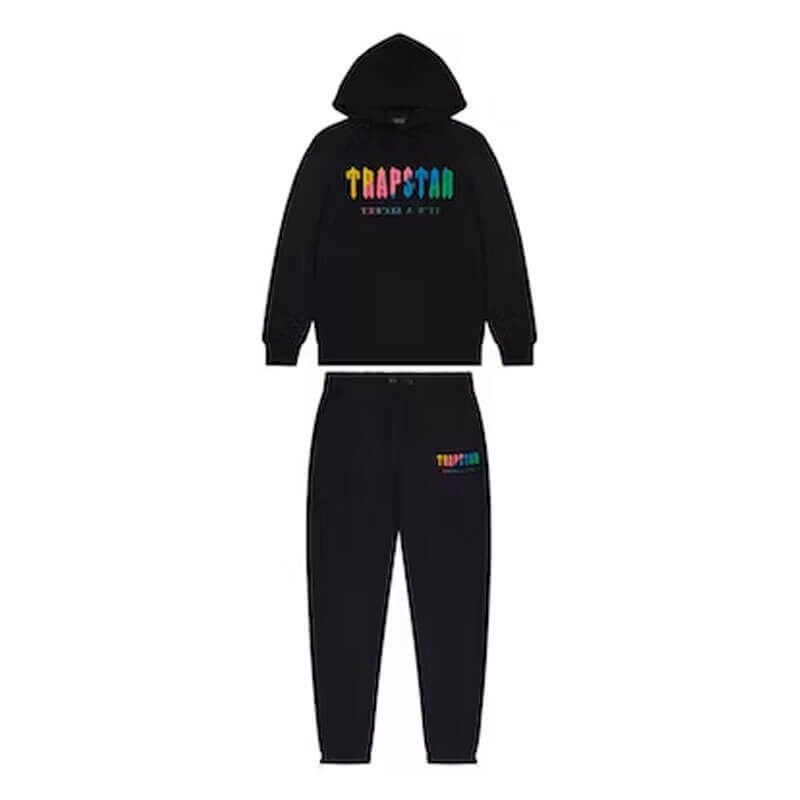 Black Men\'s Trapstar Dave Chenille Decoded Tracksuit USA | VI00-892