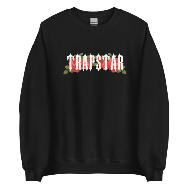 Black Men\'s Trapstar Flowers Sweatshirts USA | QH08-046