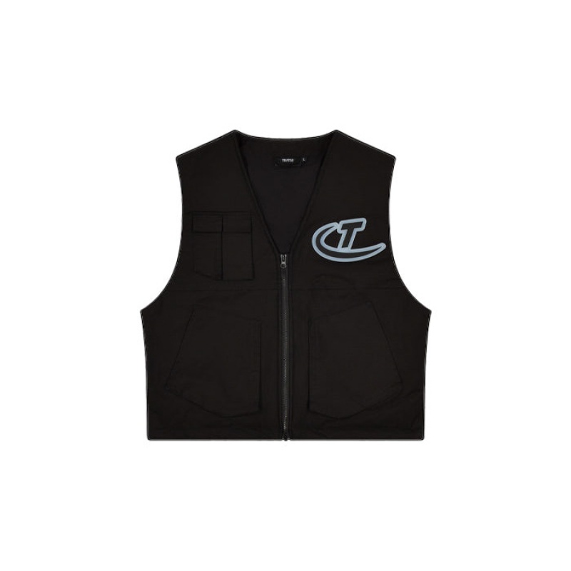 Black Men\'s Trapstar Hyperdrive Pocket Vest Outerwear USA | OL06-498