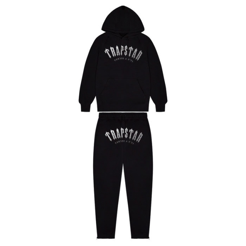 Black Men\'s Trapstar Irongate Arch It\'s A Secret Hooded Gel Tracksuit USA | LW56-160