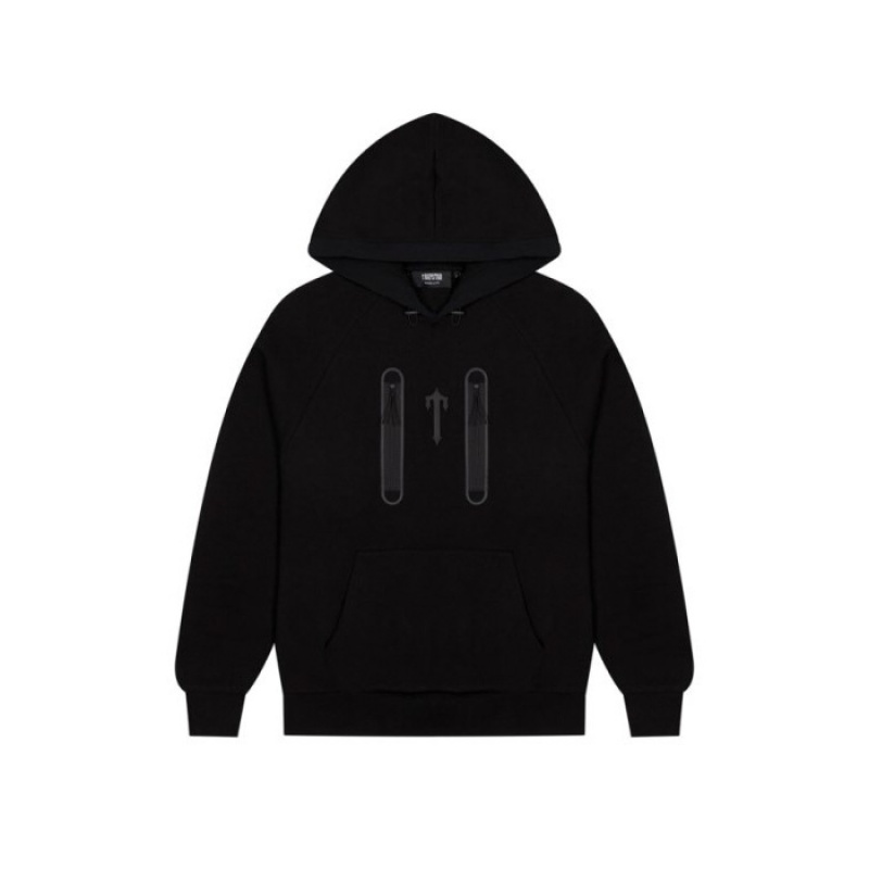 Black Men\'s Trapstar Irongate T Trap Fleece Hoodie USA | MN41-513