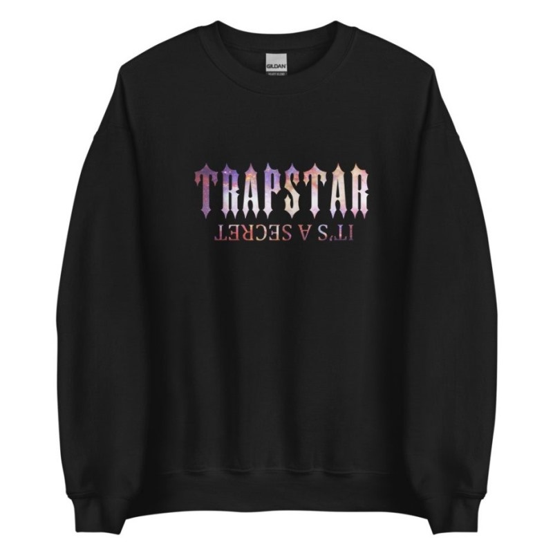 Black Men\'s Trapstar It’s A Secret Funny Galaxy Sweatshirts USA | UG92-560