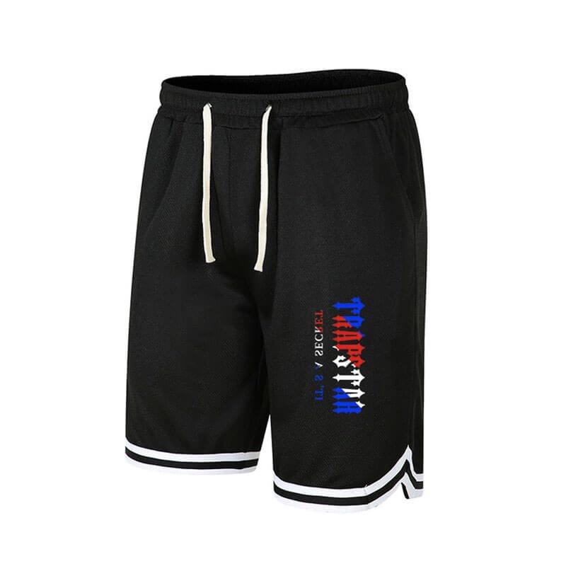 Black Men\'s Trapstar It\'s a Secret Printed Logo Shorts USA | RH66-987