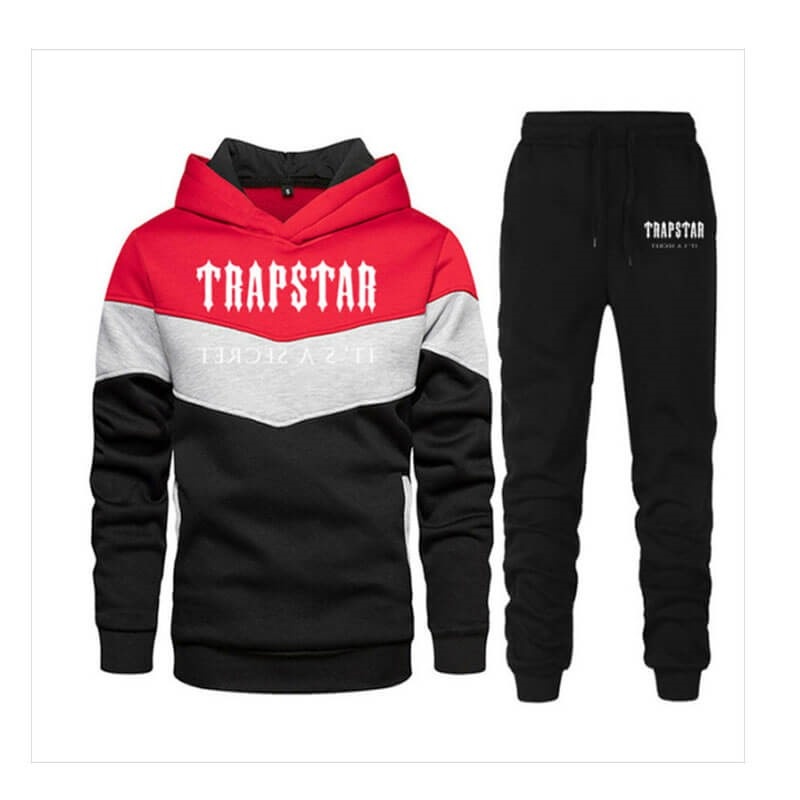 Black Men\'s Trapstar Jogging Suit Logo Tracksuit USA | JC05-191