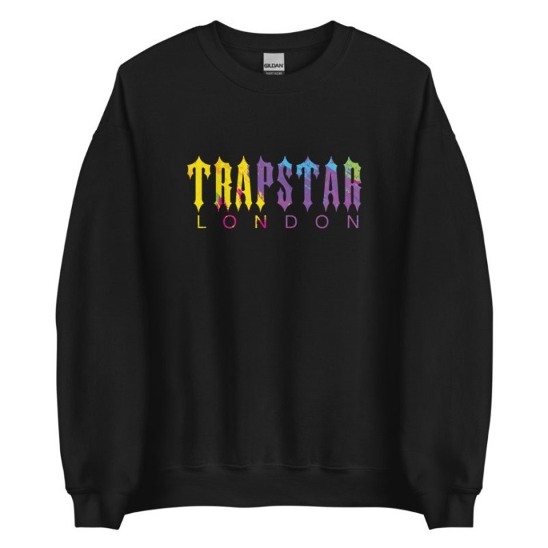 Black Men\'s Trapstar London Shinning Sweatshirts USA | UY53-258