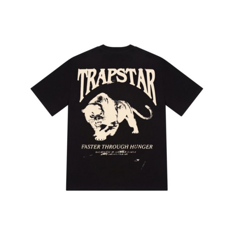 Black Men's Trapstar Panthera Tee T Shirts USA | YT84-110