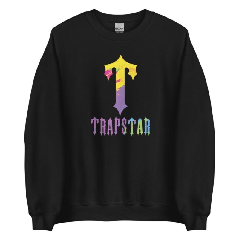 Black Men\'s Trapstar T-For Print Sweatshirts USA | TP89-577