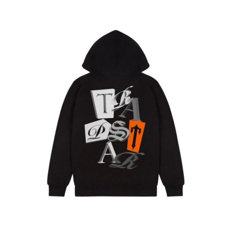 Black Men\'s Trapstar TS Script 3D Edition Hoodie USA | YP79-226