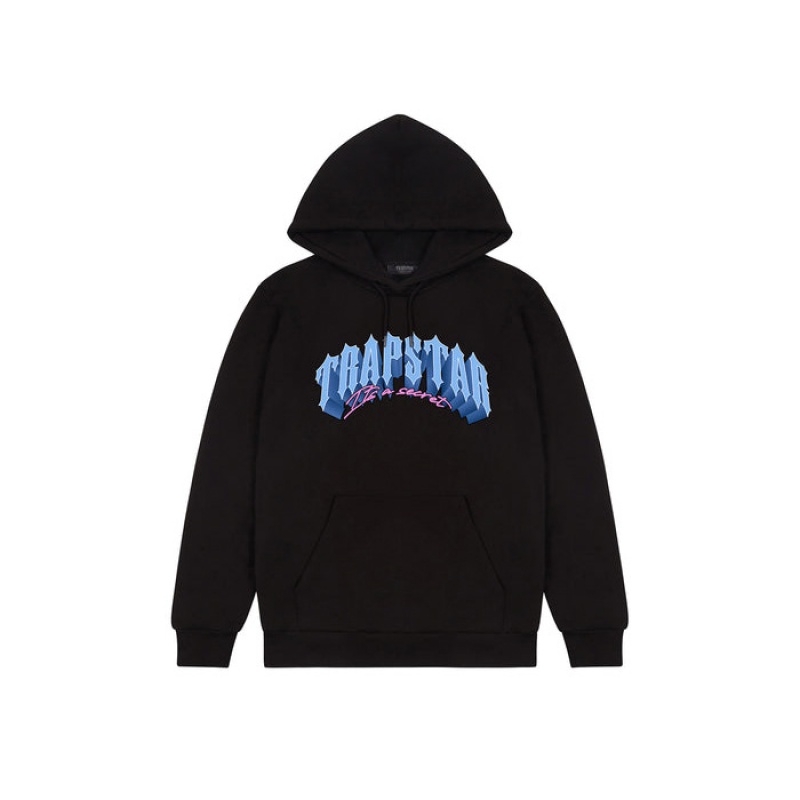 Black Men\'s Trapstar Trap City Hoodie USA | LA97-645