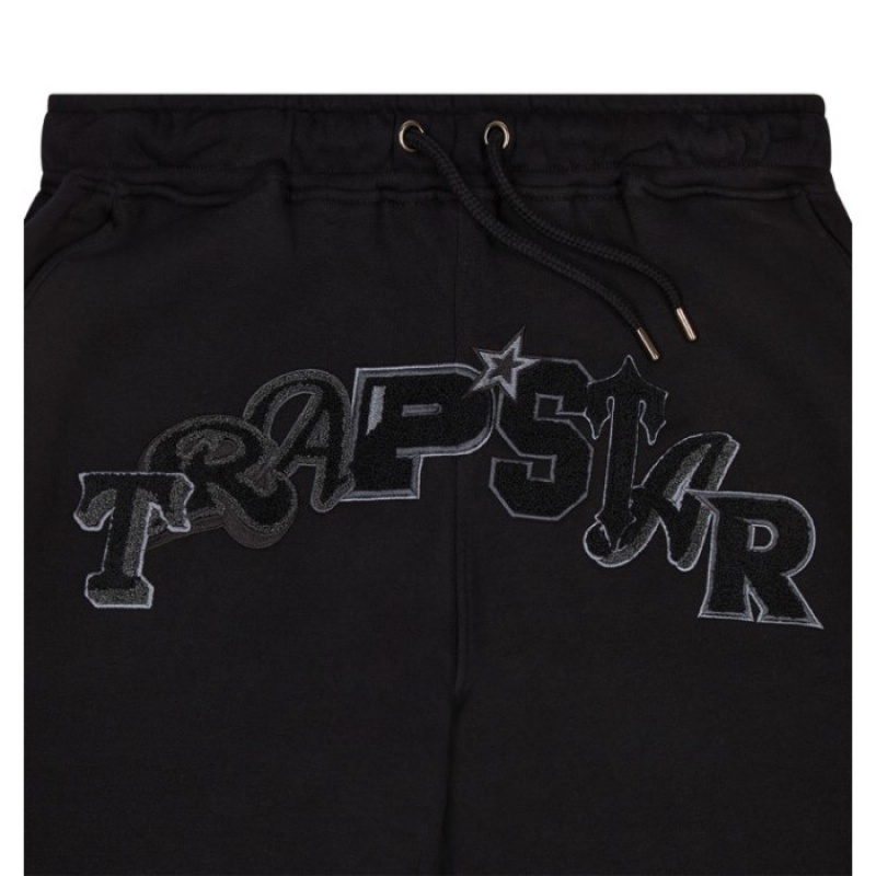 Black Men's Trapstar Wildcard Chenille Jogging Bottoms Tracksuit USA | SV55-115