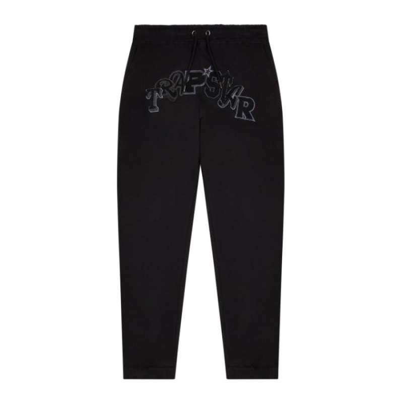 Black Men\'s Trapstar Wildcard Chenille Jogging Bottoms Tracksuit USA | SV55-115