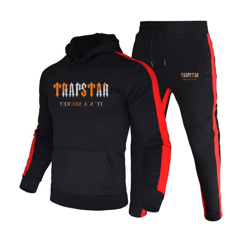 Black Men\'s Trapstar Winter Logo Hooded Tracksuit USA | UL12-593