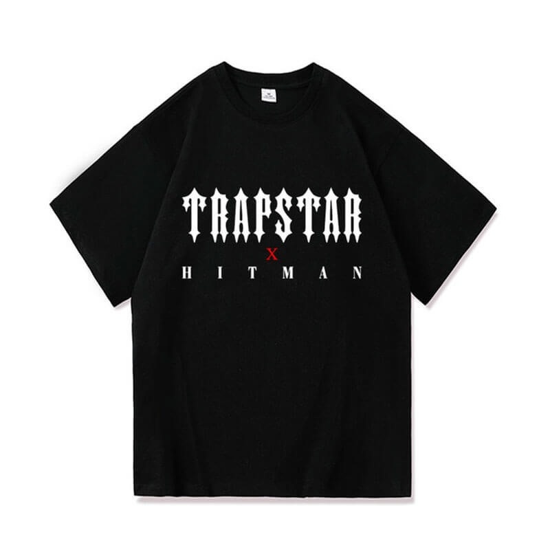 Black Men\'s Trapstar X Hitman T Shirts USA | LX86-411