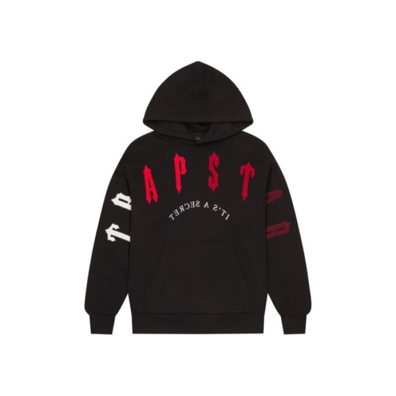 Black / Red Men's Trapstar Irongate Arch Chenille 2.0 Tracksuit USA | ON79-180