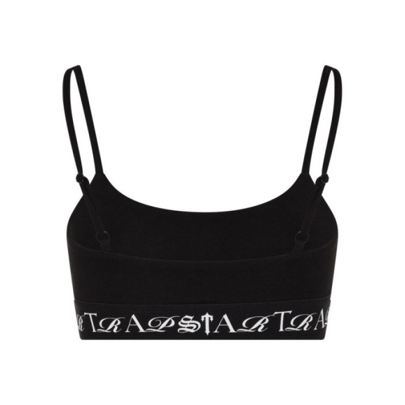 Black / White Women's Trapstar Script Bra Top USA | SL08-690