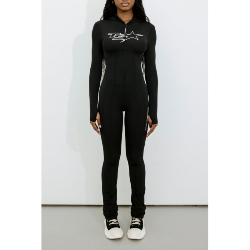 Black / White Women's Trapstar TS Star Bodysuit USA | DN24-966