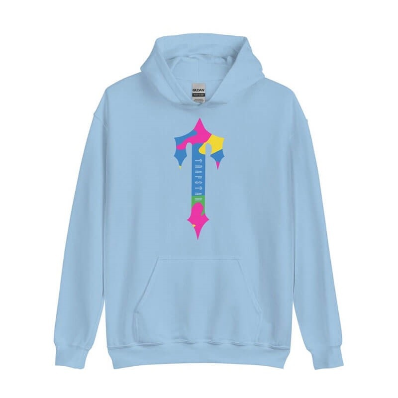 Blue Men\'s Trapstar Colorful Logo Rainbow Hoodie USA | II16-928