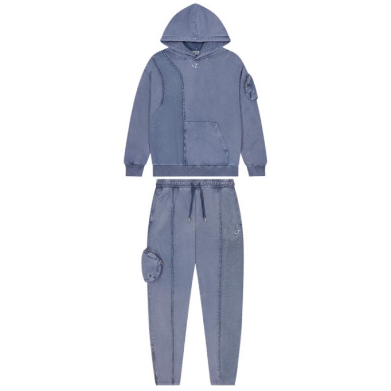 Blue Men's Trapstar Construct Hoodie Tracksuit USA | TN13-457