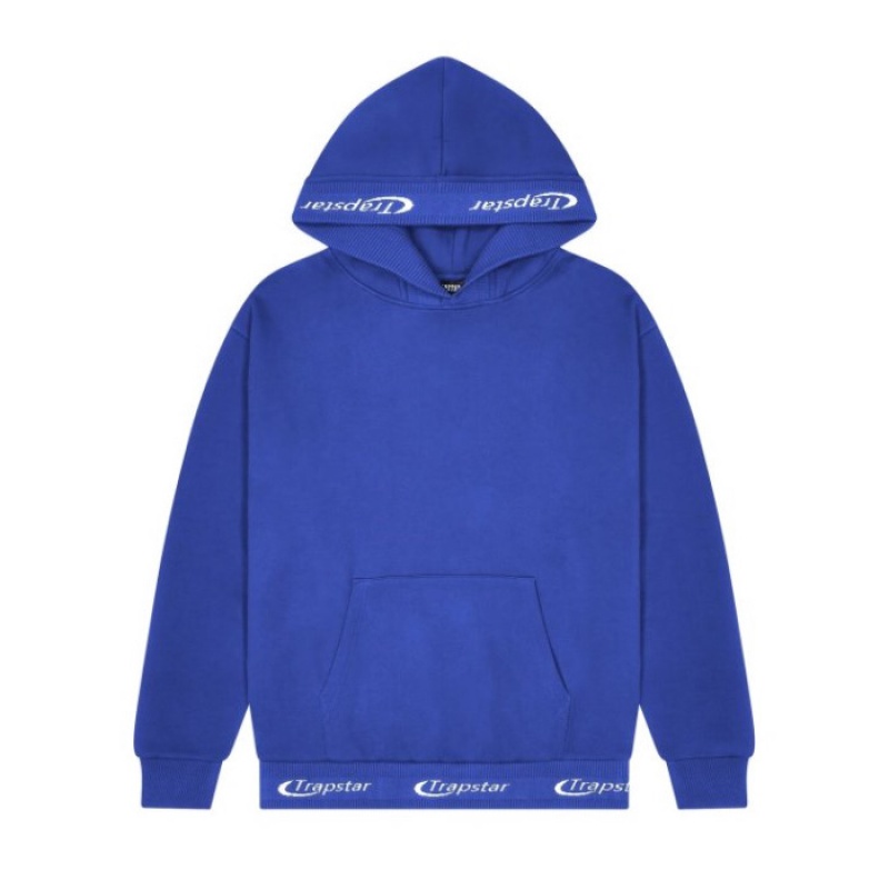 Blue Men\'s Trapstar Hyperdrive Rib Hoodie USA | EL63-113