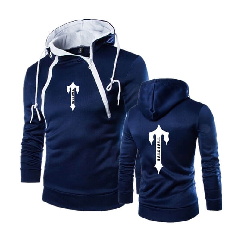 Blue Men\'s Trapstar Zip Up Hoodie USA | DY89-680