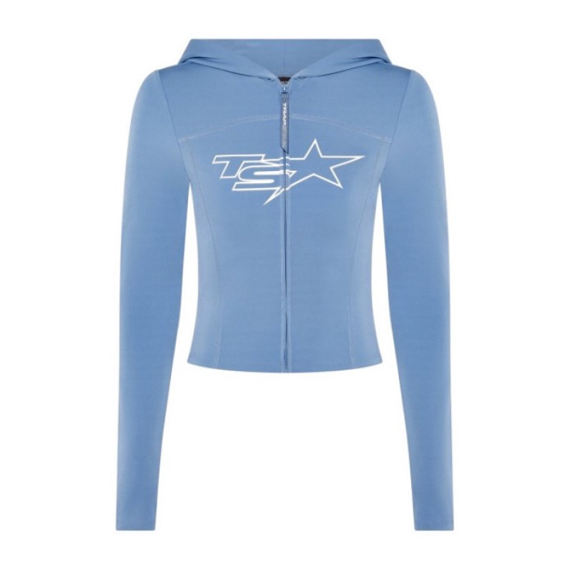 Blue Women\'s Trapstar TS-Star Zip Top USA | GT55-657