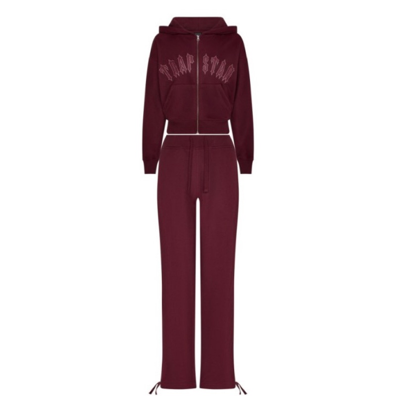 Burgundy Women's Trapstar Mesh Irongate Arch Joggers USA | RA23-347