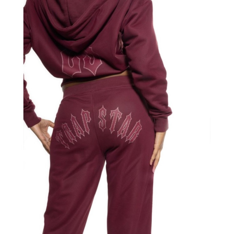 Burgundy Women's Trapstar Mesh Irongate Arch Joggers USA | RA23-347