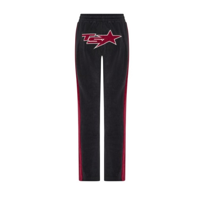 Burgundy Women\'s Trapstar TS-Star Velour Track Bottoms Pants USA | AK29-656