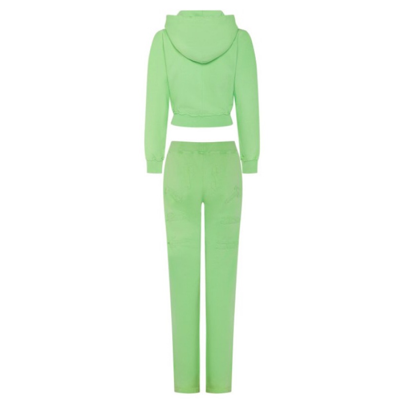 Green Women's Trapstar Irongate Split Leg Jogging Bottoms Pants USA | JG27-550