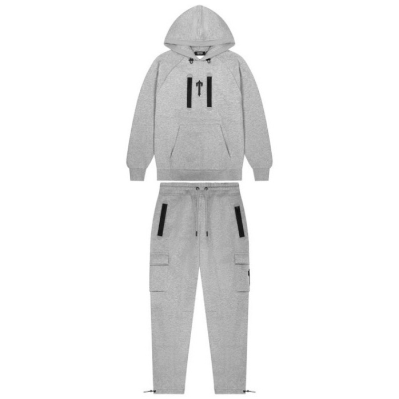 Grey Men's Trapstar Irongate T Trap Fleece Hoodie USA | KM57-441