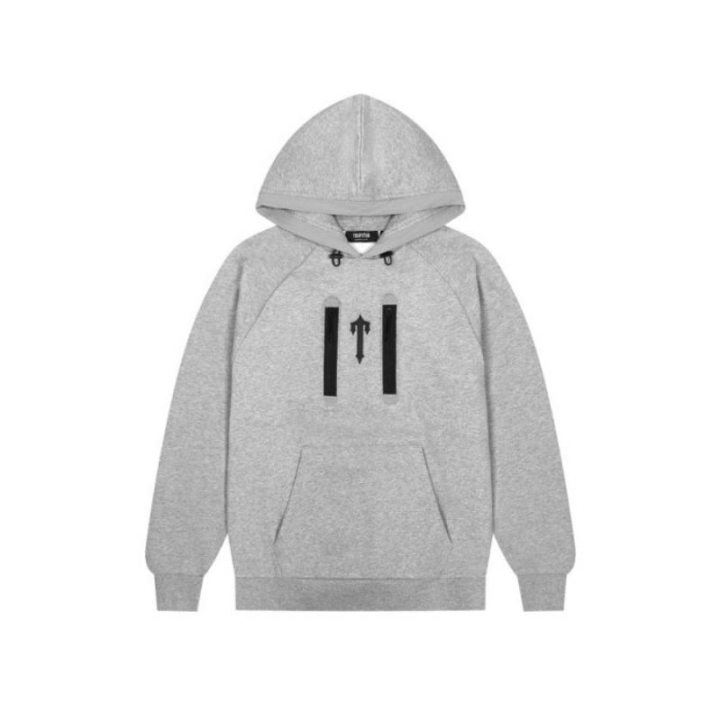 Grey Men\'s Trapstar Irongate T Trap Fleece Hoodie USA | KM57-441