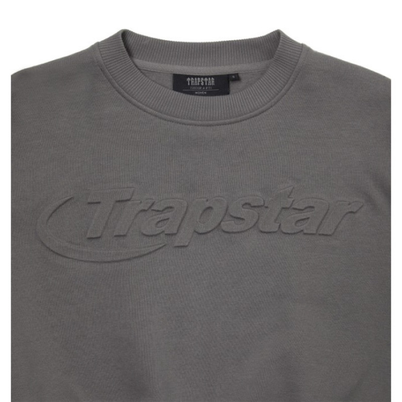 Grey Women's Trapstar Hyperdrive Crewneck Top USA | GQ98-273