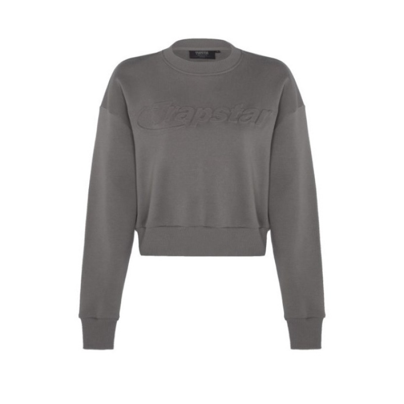 Grey Women\'s Trapstar Hyperdrive Crewneck Top USA | GQ98-273