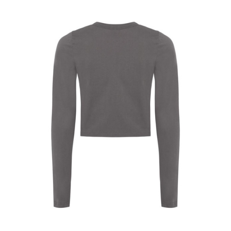 Grey Women's Trapstar Hyperdrive Cropped Long Sleeve Top USA | ZB70-878