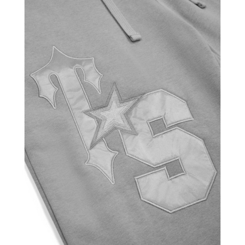 Grey Women's Trapstar TS-Star Silver Satin Applique Loose Fit Joggers USA | XB67-276