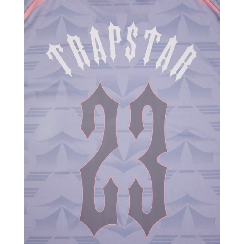 Grey / Pink Men's Trapstar Irongate Football Jersey T Shirts USA | DU37-912