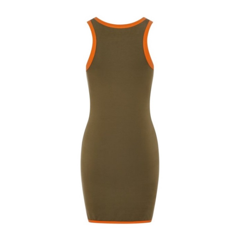 Khaki / Orange Women's Trapstar Contrast Racer Dress USA | BV53-929