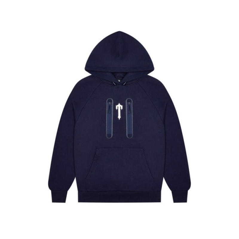 Navy Men\'s Trapstar Irongate T Trap Fleece Hoodie USA | KR09-674