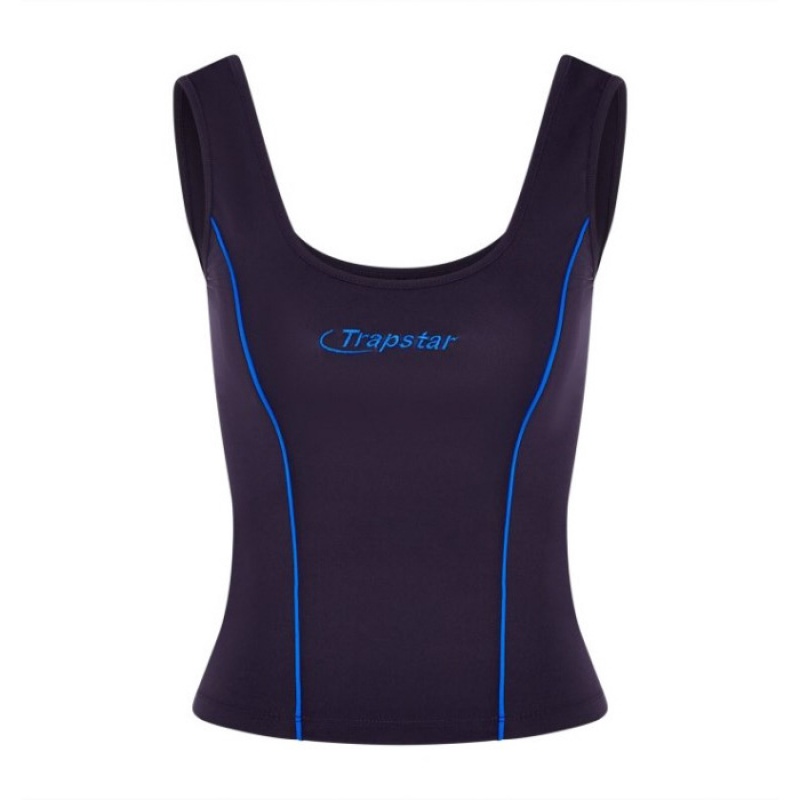 Navy / Blue Women\'s Trapstar Hyperdrive Piping Vest Top USA | TK15-985