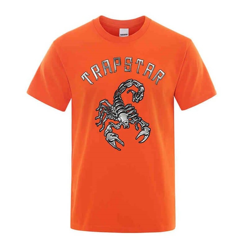 Orange Men\'s Trapstar Spider Printed Graphic Tee T Shirts USA | UX58-201