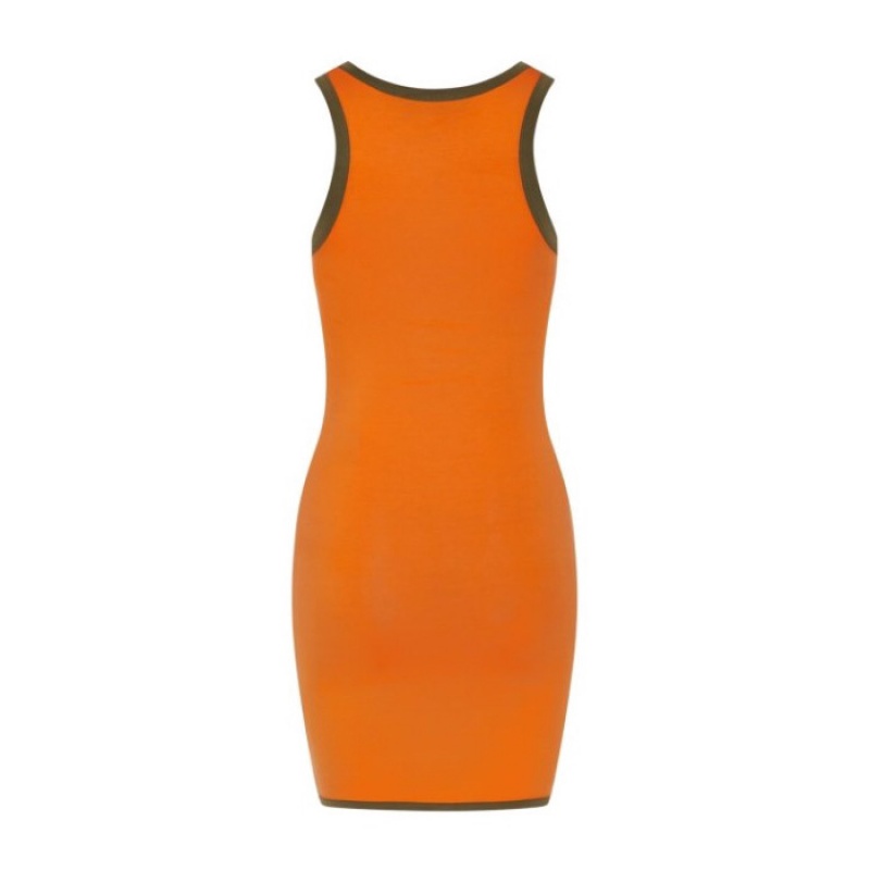 Orange / Khaki Women's Trapstar Contrast Racer Dress USA | ZL15-936