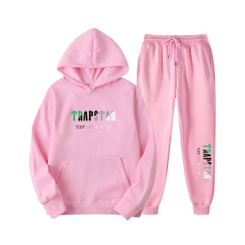 Pink Men\'s Trapstar Printed Autumn Winter Warm Sportswear Tracksuit USA | NW62-895