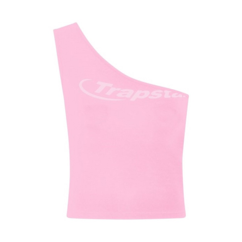 Pink Women\'s Trapstar Hyperdrive One Shoulder Top USA | QP90-592