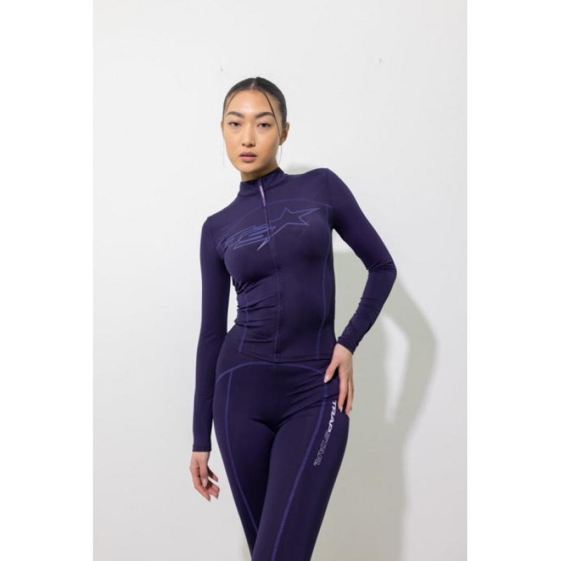 Purple Women's Trapstar TS-Star Zip Top USA | DW23-784