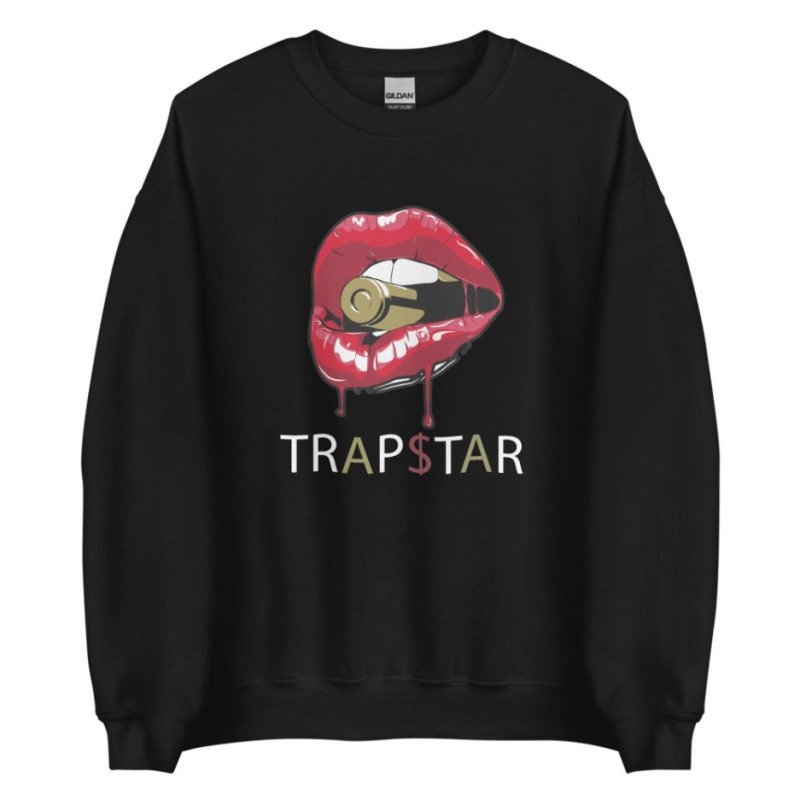 Red Black Men\'s Trapstar Red Lips Sweatshirts USA | OE25-164