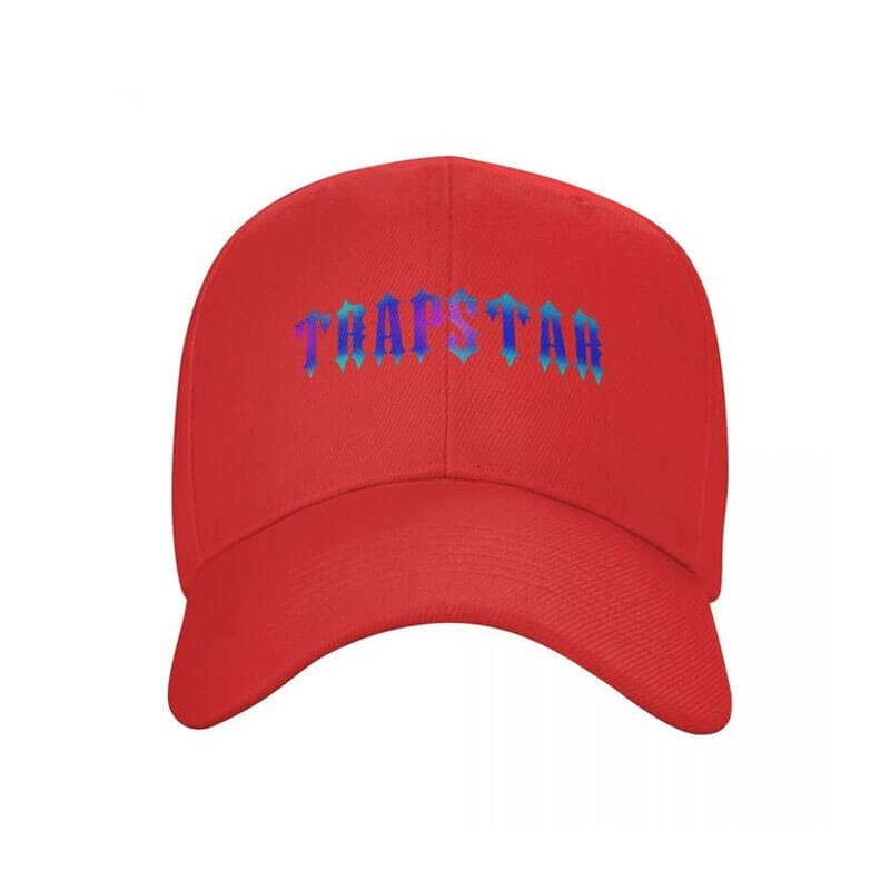 Red Men\'s Trapstar Black Cap Hats USA | YF73-102