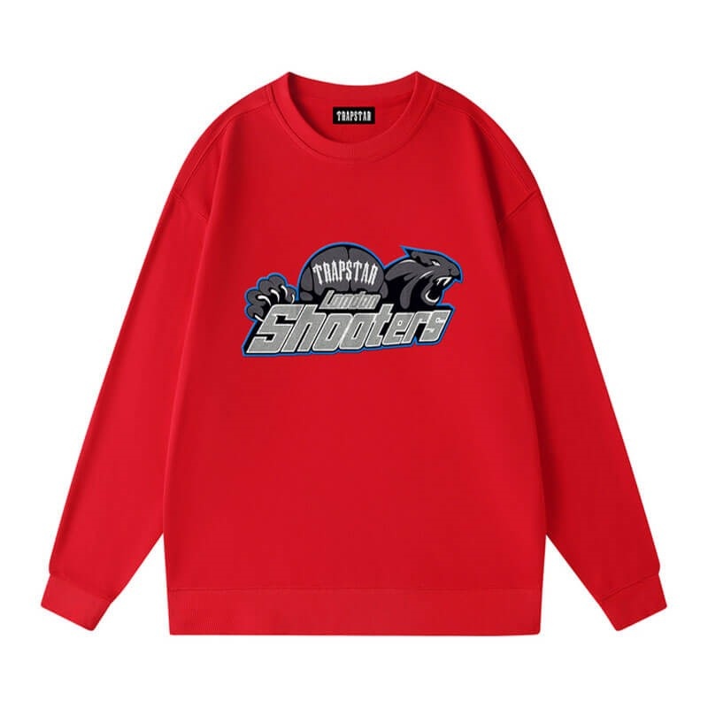 Red Men\'s Trapstar London Its Shooters Logo Sweatshirts USA | KP27-096