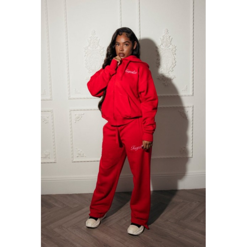 Red Women's Trapstar TS-Star Drawcord Hem Joggers USA | MU20-180